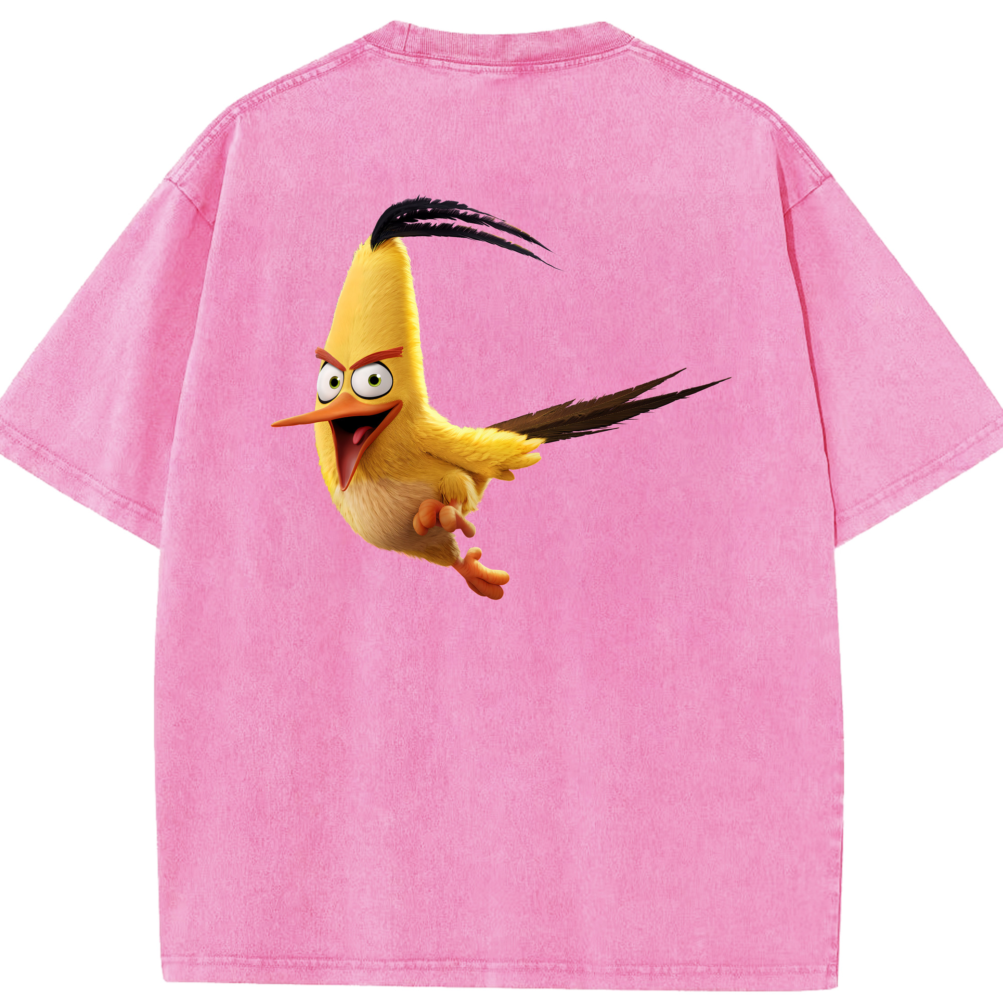 （画像用） Angry Birds アングリーバード 綿100% ヴィンテージ風 半袖Tシャツ（背面プリント）